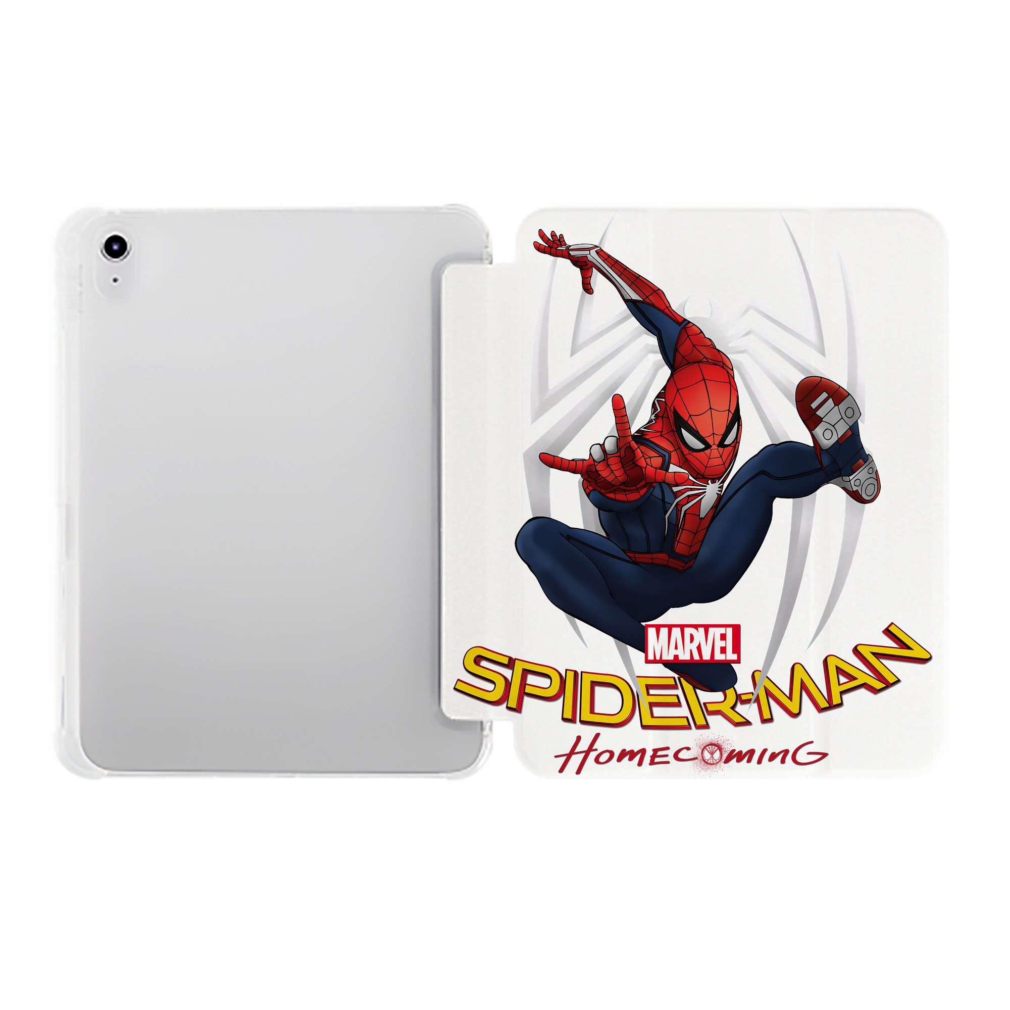 （画像用） Spider Man スパイダーマン IPad ケース ペン収納付き 三つ折りスタンド PUレザー×シリコン 対応機種9.5/10.5/10.9インチ
